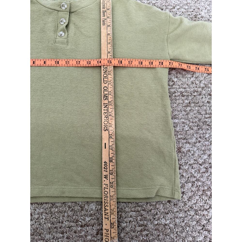 Madewell | Olive Green 1/2 Button Up Textured Long Sleeve Pullover Casual Preppy - Picture 10 of 11